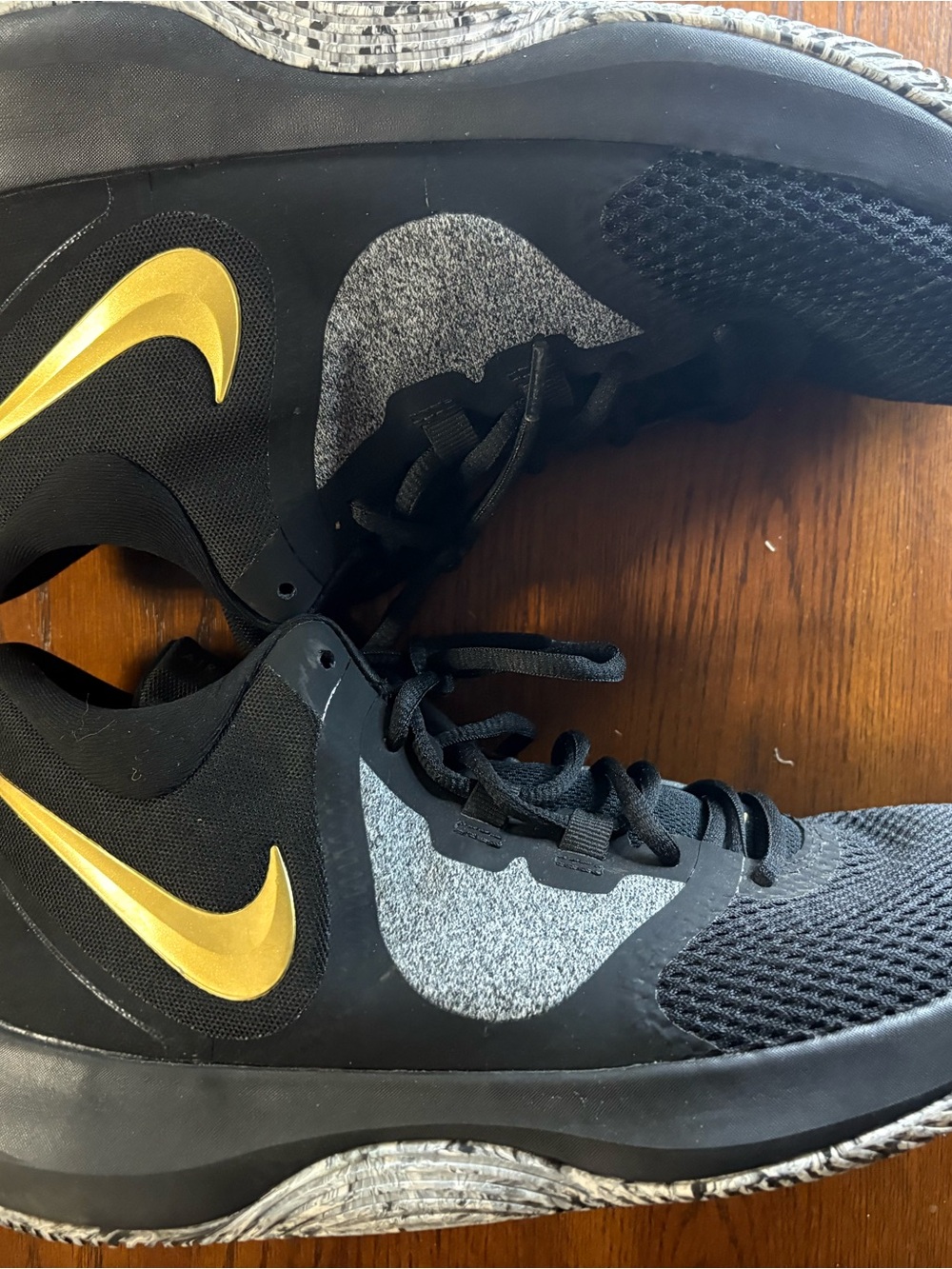 Nike Black and Gold Athletic Sneakers